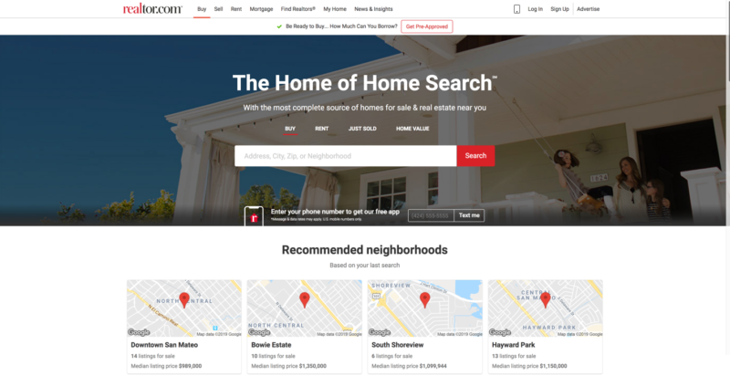 Realtor.comサイトキャプチャ