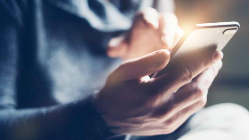 Young man with smartphone