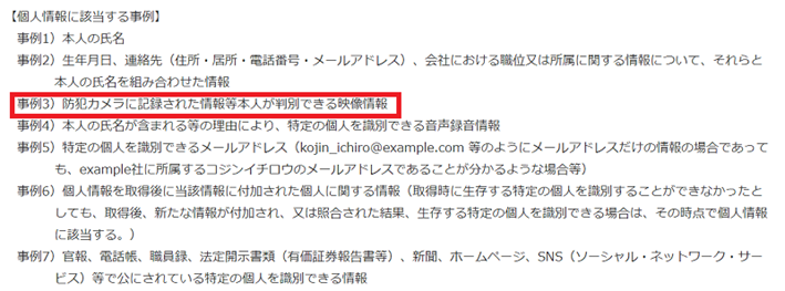 防犯カメラに記録された個人の画像は、個人情報保護法で「個人情報」とされ保護の対象となっている